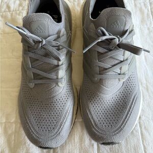 Adidas Gray Athletic Shoes with Breathable Knit Upper